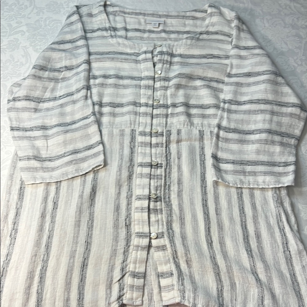 Striped Button-Down Tunic